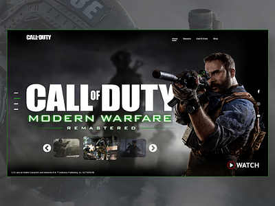 Call of Duty Modern Warfare abdellatief ahq clean cod colorful design game landing page onepage pc playstation qwhayf web webdesign website xbox