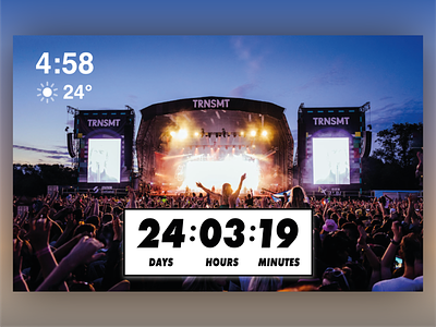 DailyUI 014 - Countdown Timer alexa amazon app design clock countdown dailyui days echo show festival music music festival numbers time trnsmt ui uiux ux