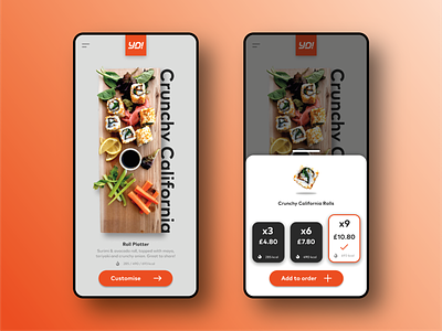 DailyUI 016 - Popup / Overlay app app design asian food checkout dailyui ecommerce shop food mobile modal popup screens shop shopping sushi ui uiux ux