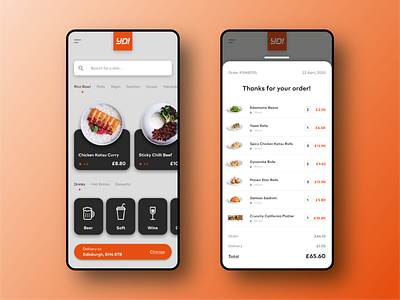 DailyUI 017 - Receipt app app design asian food checkout dailyui ecommerce app food homepage modal payment popup receipt shop shopping sushi takeaway ui uiux ux uxui