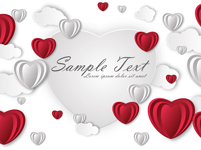 Love papercut 3d background 3d background design graphic design heart illustration love papercut valentine vector