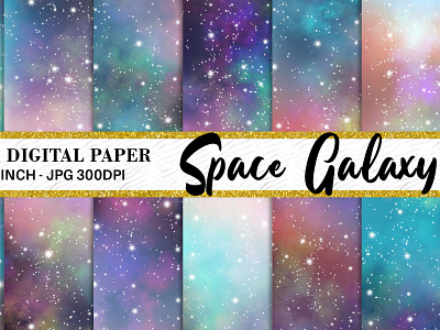Digital paper Space Galaxy background design digital paper illustration space galaxy