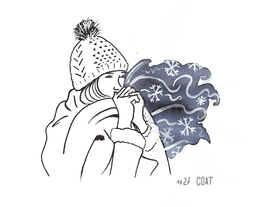 COAT art coat coating cold freeze illustration illustration art ink inking inktober inktober2019