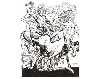 RIDE art centaur illustration illustration art ink inking inktober inktober2019