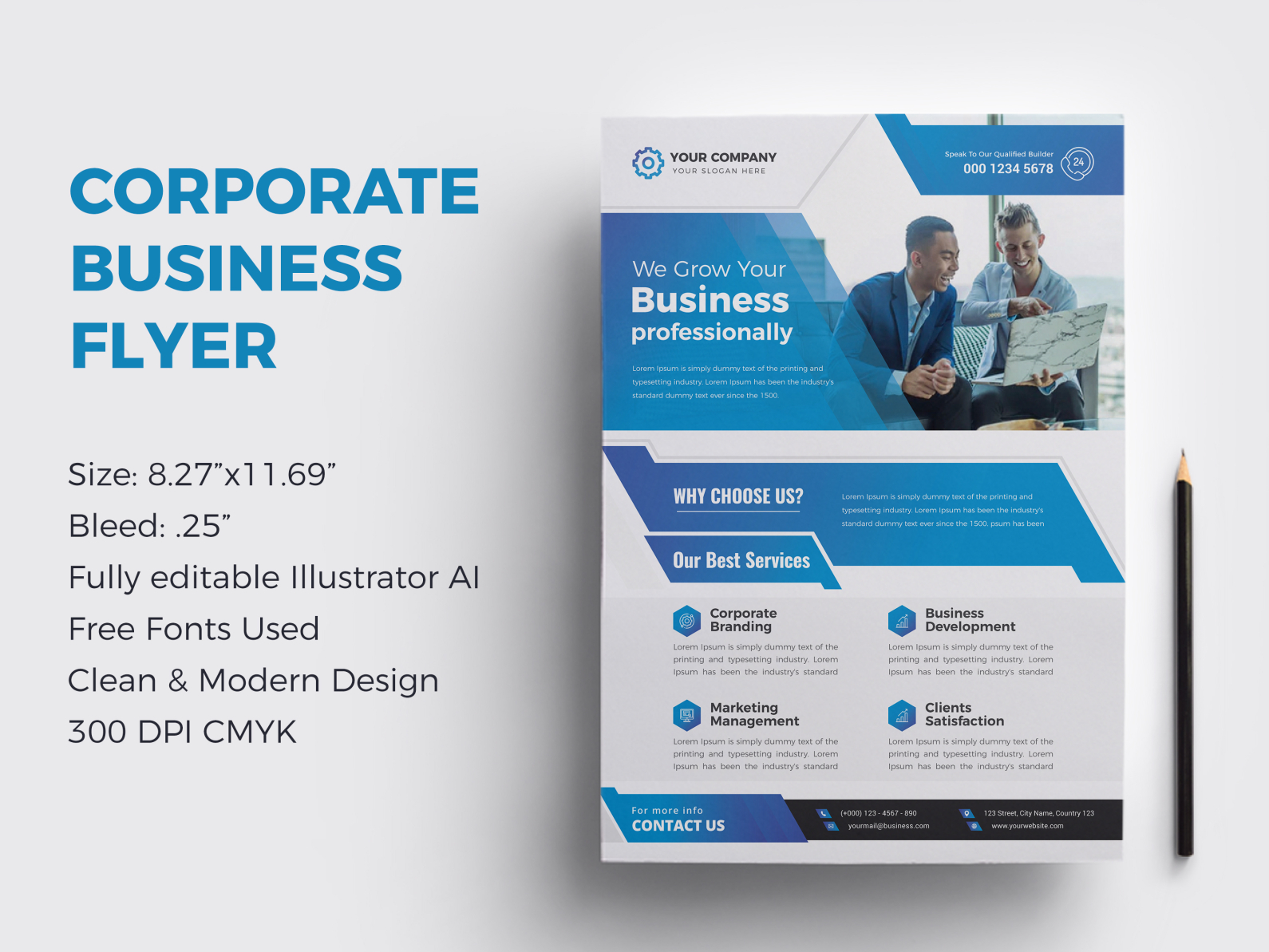 Corporate Business A4 Flyer Template Print Ready by Andreas Simson on ...