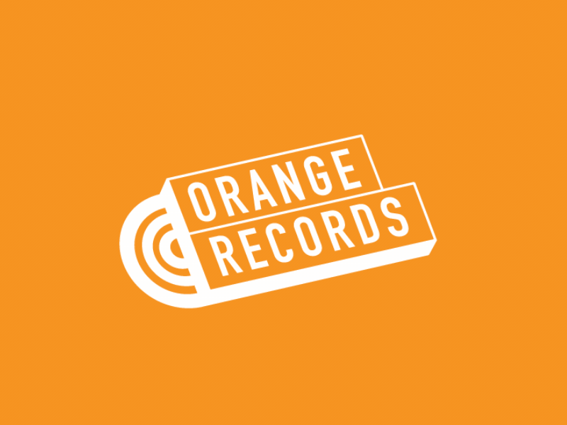 Orange Records branding logo music orange record store