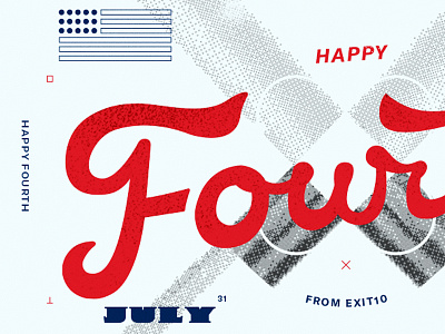 Fourth Post 4th day fourth hand happy independence july layout letter month type