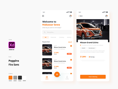 User Interface Design Rental application app design ui uiux apps redesign ux