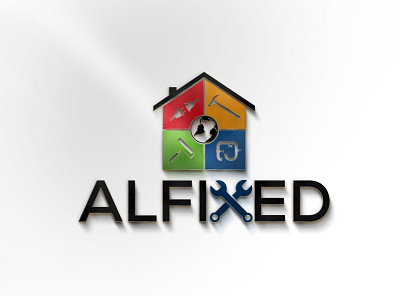 Alfixed plumbing company logo design 3d brand identity brand logo branding business graphic design logo mi minimalistic modern logo