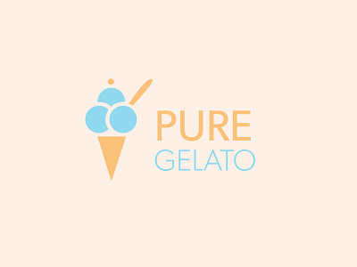 Pure Gelato Logo Design art branding design flat graphic design icon illustration illustrator logo typography vector