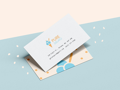 Pure Gelato Branding – Business Cards branding business cards design graphic design icecream illustration illustrator logo mockup typography