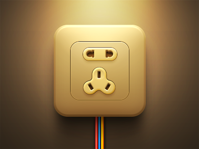 Golden Socket golden icon lights metal plugin socket