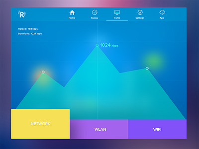 Traffic Flow colorful concept flat icon network rooter ui ux wifi wlan