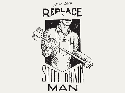 Steel Drivin' Man hammer handlettering john henry johnny cash lettering man stamp steel texture type typography