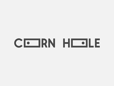 Corn Hole corn corn hole cornhole game hole logo minimal minimalistic type