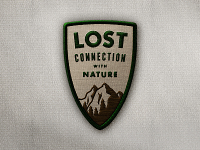 Lost Connection With Nature cloth fabric forest mountain mountains nature patch stitch stitching trees type typography