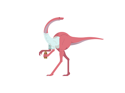 Designostrataur button up character chocolate milk designostrataur dinosaur illustration