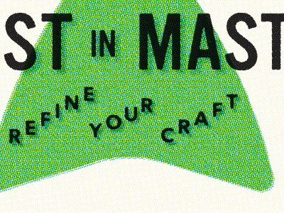 Invest In Mastery arrow green halftone print