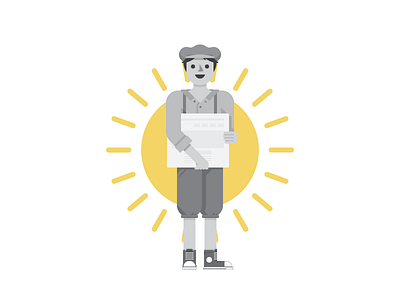 Thanks for subscribing! character converse illustration newsletter newspaper paperboy sun