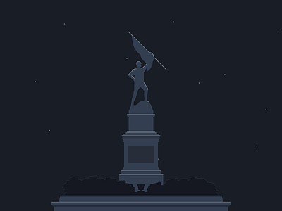 Madison Square monument night savannah stars statue