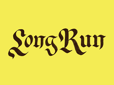 Long Run calligraphy cross country lettering long run running xc