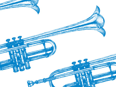 Blue Trumpet blue drawing flower illustration instrument trumpet