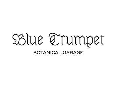 Blue Trumpet Logotype blackletter botany custom font font logotype monoline ridley grotesk trumpet typography