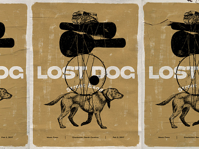 Lost Dog Street Band Gig Poster animal band charleston dog gig poster illustration mattymatt prhyme pyte foundry sporting grotesque vintage