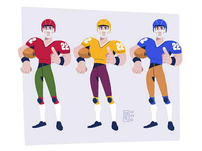 Football Guy american football avatar cartoon character character design complementary colors digitalart football illustration procreate sport