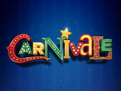 Carnivale carnival colors letters lights logo type marquee sign