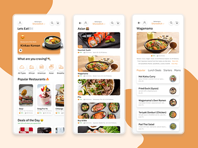 Food Delivery App: Daily UI Challenge app colourful dailui delivery delivery app food ios restaurant ubereats