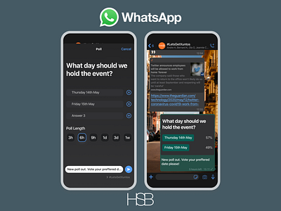 WhatsApp UI - Poll Feature Concept 100daysofui app poll socialmedia whatsapp