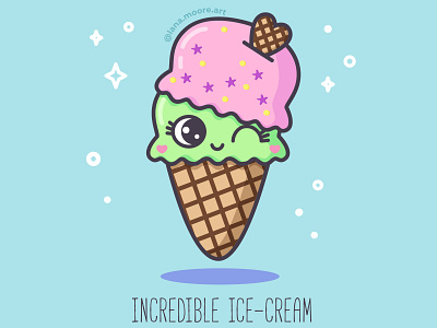 ABC sweets: Incredible Ice-Cream abc alphabet cute design flat illustration vector