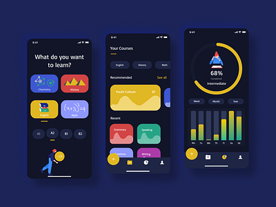 Education app app chemistry concept debut design education english flat history illustration interface ios knowledge learning lesson maths student task ui ux