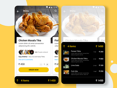 Foodbucket app cards design dish foodui mobile mobileapp motion multicards recipeapp resturent task ui ux