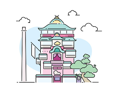 Spirited Away | Minimalist Design animation anime art design film flat ghibli illustration illustrations illustrator minimal movie spirited away studio ghibli ui vector