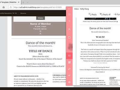 NUBDC_Monthly Newsletter Sample dance design email mailchimp