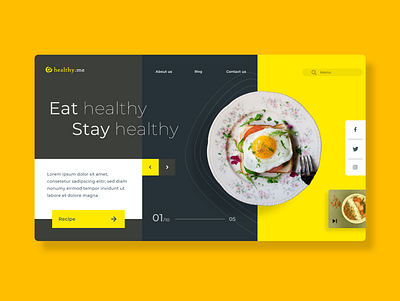 Eat Healthy Eat Fresh/ food website adobe xd design minimal ui ui website ux web webdesign website