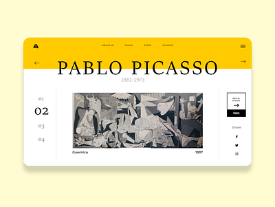 paintings adobe xd application design minimal pablo picasso painting ui ui website ux web webdesign website