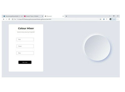 Colour Mixer 3d application colors css element front end frontend html html css mixer neumorphism