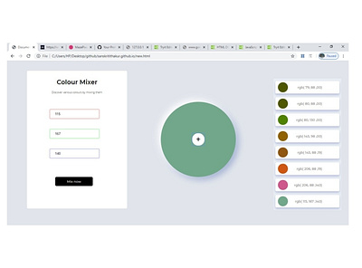 Colour palette HTML5 color css html5 pallate