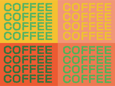 Coffee x4 design illustration typography