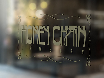 Honey Chain Jewelry window signage