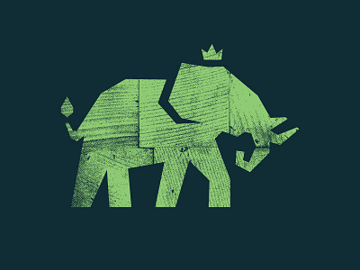 The Elephant King crown elephant halftone illustration india king texture vector wood