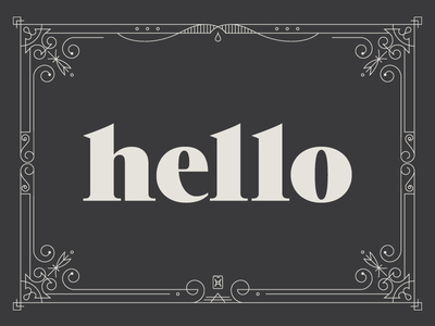 hello border hello illustration notecard typography