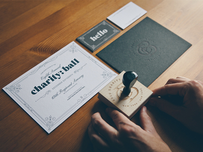 charity: ball invitations business card debossing invitation letterpress stamp typography