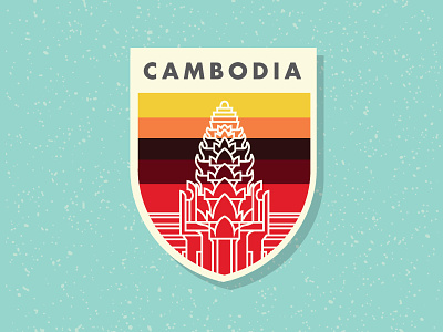 Holiday in Cambodia badge cambodia patch shield texture vector