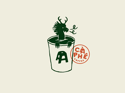 Coffee Dragon - Càphê Roasters branding dragon icon identity illustration logo philadelphia stamp texture vector vietnam vietnamese