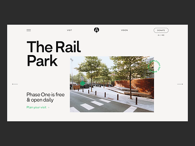 The Rail Park Website branding navigation non profit park philadelphia public space the rail park typography web design