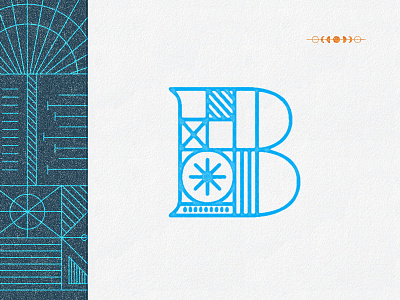 A B geometric illustration mono weight typography